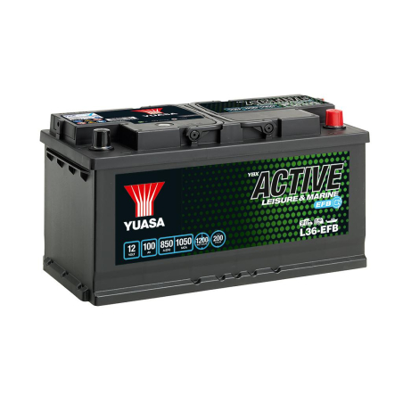 YBX Active Leisure & Marine EFB 12V 100Ah Yuasa Batteria al Piombo (L36-EFB)