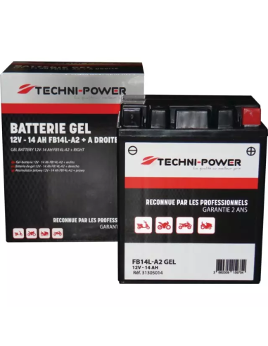 Motorcycle gel lead battery 12V 14Ah +D (FB14L-A2)