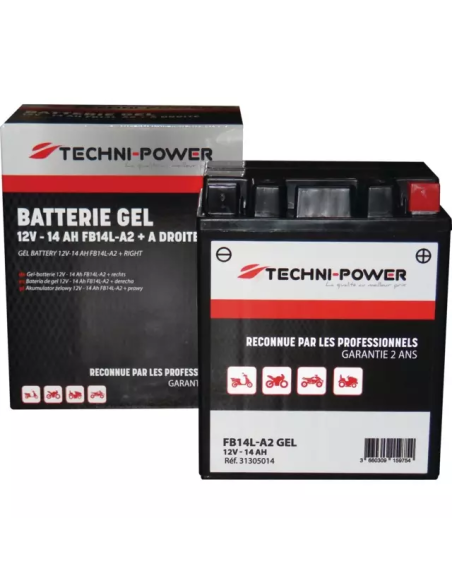 Batterie plomb gel  moto 12V 14Ah FB14L-A2 +D
