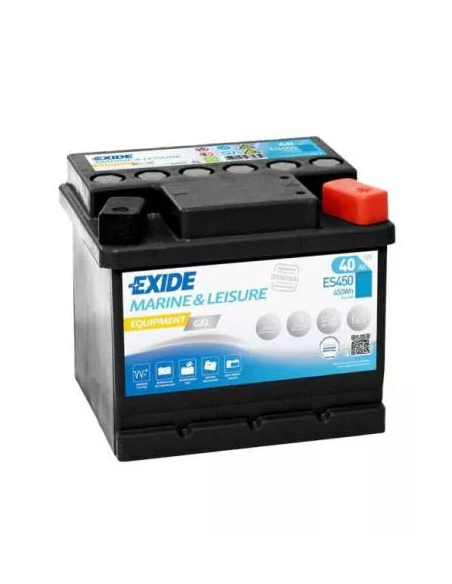 Multifit 12V 40Ah Exide +G Gel Lead Battery (ES450)