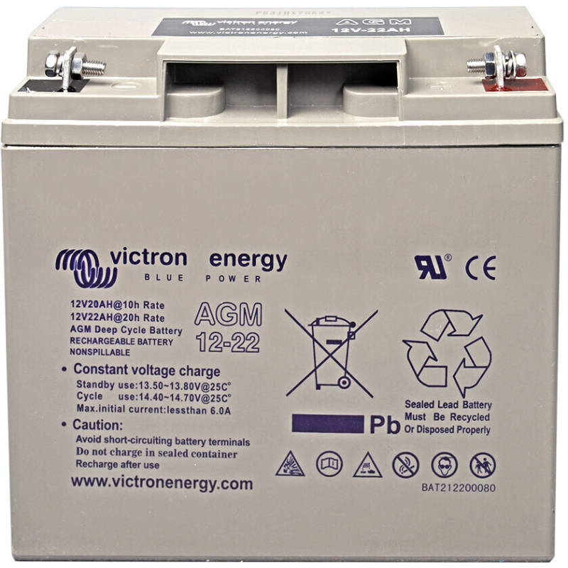 Victron 12V 22Ah AGM Slow Discharge Lead Acid Battery (AGM 12-22)