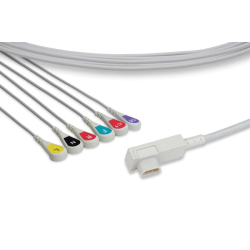 Set 6 derivazioni bottone compatibili con Schiller / Physio-Control