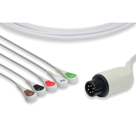 One-piece ECG IEC 5-strand pressure finish cable for BSM7102 NIHON KOHDEN