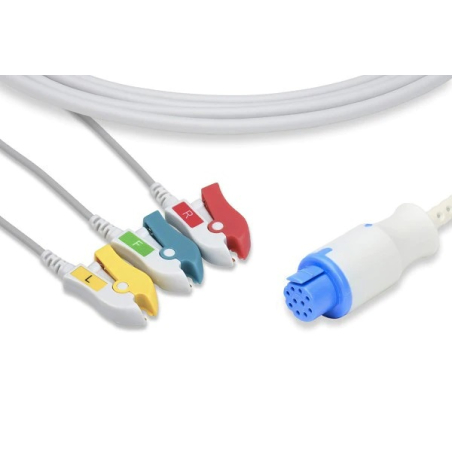 Monobloc ECG cable 3 channels with clips for Diascope ARTEMA