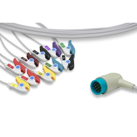 10-way monobloc ECG cable with clamp for LP15 PHYSIOCONTROL