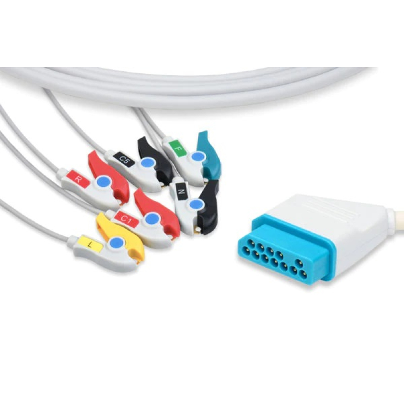 6-Way Clip One-Piece ECG Cable for Lifescope NIHON KOHDEN
