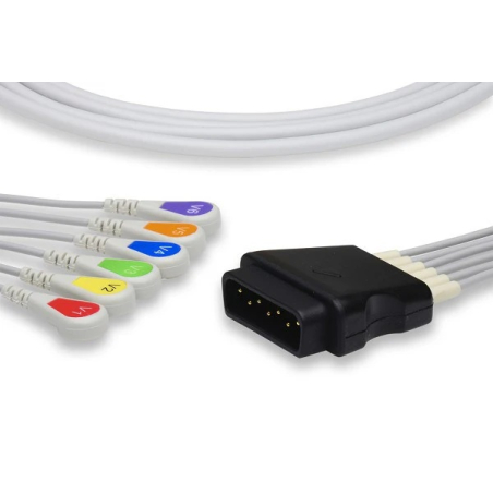 6-Way Snap ECG Cable for LP20E STRYKER (11110-000103,)